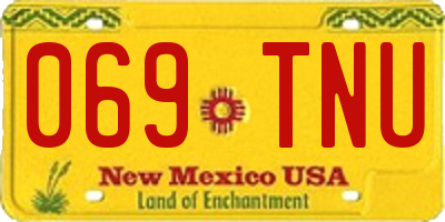 NM license plate 069TNU