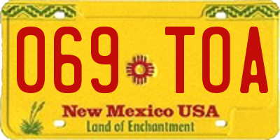 NM license plate 069TOA