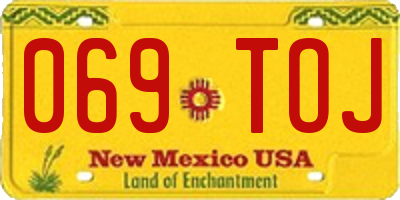 NM license plate 069TOJ