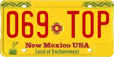 NM license plate 069TOP