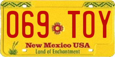 NM license plate 069TOY