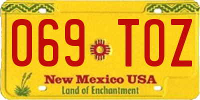 NM license plate 069TOZ