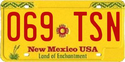 NM license plate 069TSN