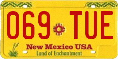 NM license plate 069TUE