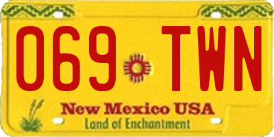 NM license plate 069TWN