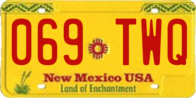 NM license plate 069TWQ