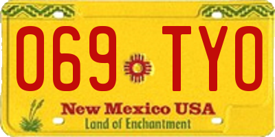 NM license plate 069TYO