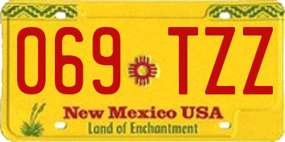 NM license plate 069TZZ