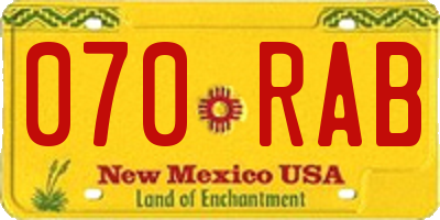 NM license plate 070RAB