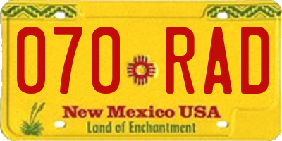 NM license plate 070RAD