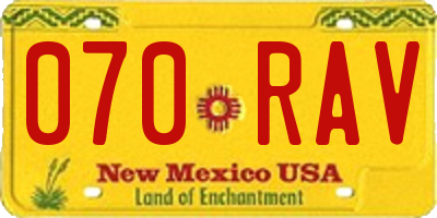 NM license plate 070RAV