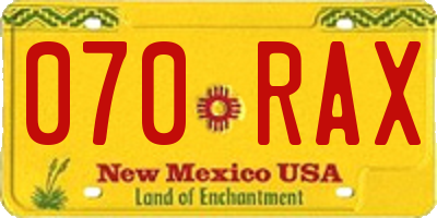 NM license plate 070RAX