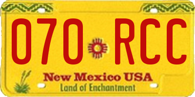 NM license plate 070RCC