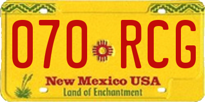 NM license plate 070RCG