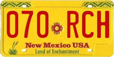 NM license plate 070RCH