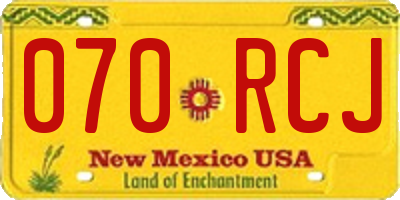 NM license plate 070RCJ