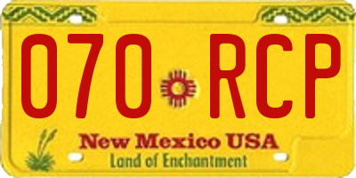 NM license plate 070RCP