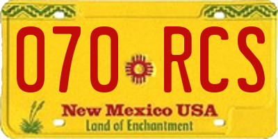 NM license plate 070RCS