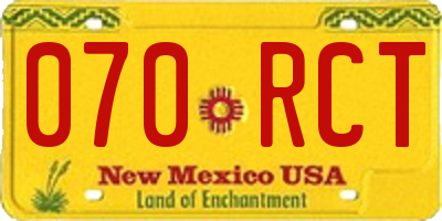 NM license plate 070RCT