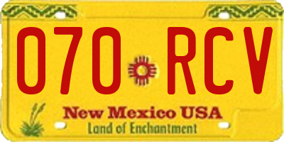 NM license plate 070RCV