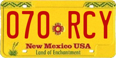 NM license plate 070RCY