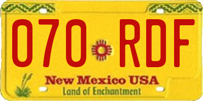 NM license plate 070RDF