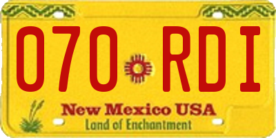 NM license plate 070RDI