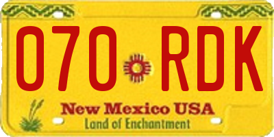 NM license plate 070RDK