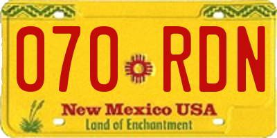 NM license plate 070RDN