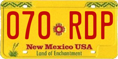 NM license plate 070RDP