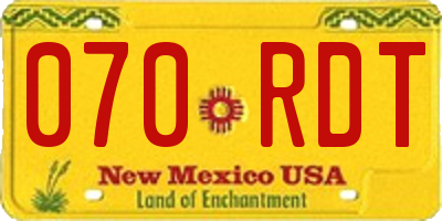 NM license plate 070RDT