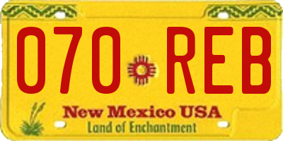 NM license plate 070REB