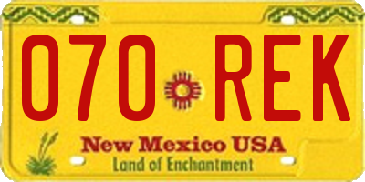 NM license plate 070REK