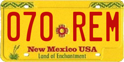 NM license plate 070REM