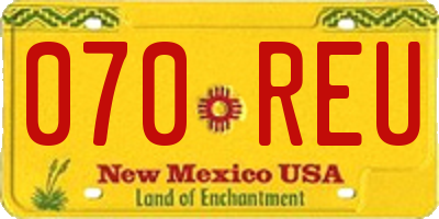 NM license plate 070REU