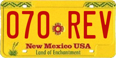 NM license plate 070REV