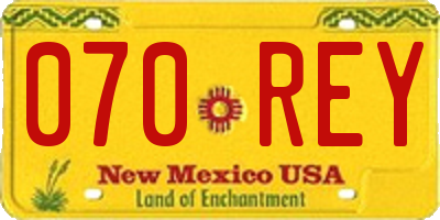 NM license plate 070REY