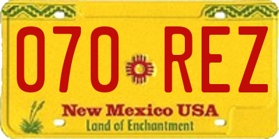 NM license plate 070REZ