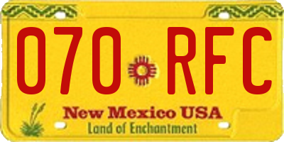 NM license plate 070RFC