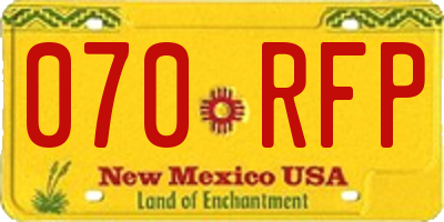 NM license plate 070RFP