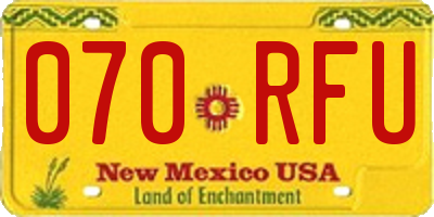 NM license plate 070RFU