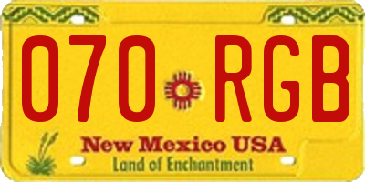 NM license plate 070RGB
