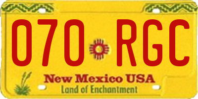 NM license plate 070RGC