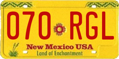 NM license plate 070RGL