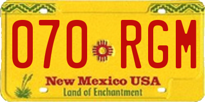 NM license plate 070RGM