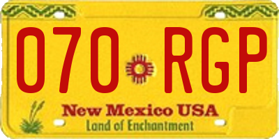 NM license plate 070RGP