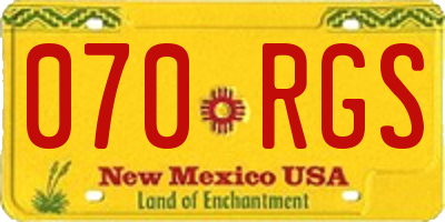 NM license plate 070RGS