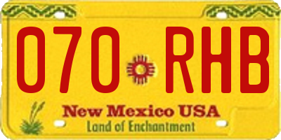 NM license plate 070RHB