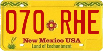 NM license plate 070RHE