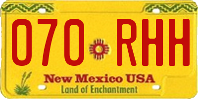 NM license plate 070RHH